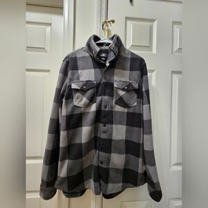 O'Neill Black and Gray Plaid Casual Button Down Shirt